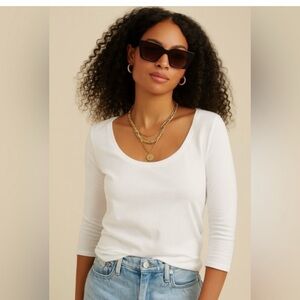 J. Crew feather jersey 3/4 sleeve t-shirt NWT Size Large